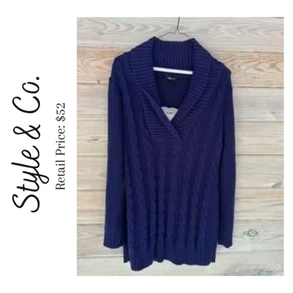 Style & Co Sweaters - Style & Co. Cable Knit Sweater Tank Built In